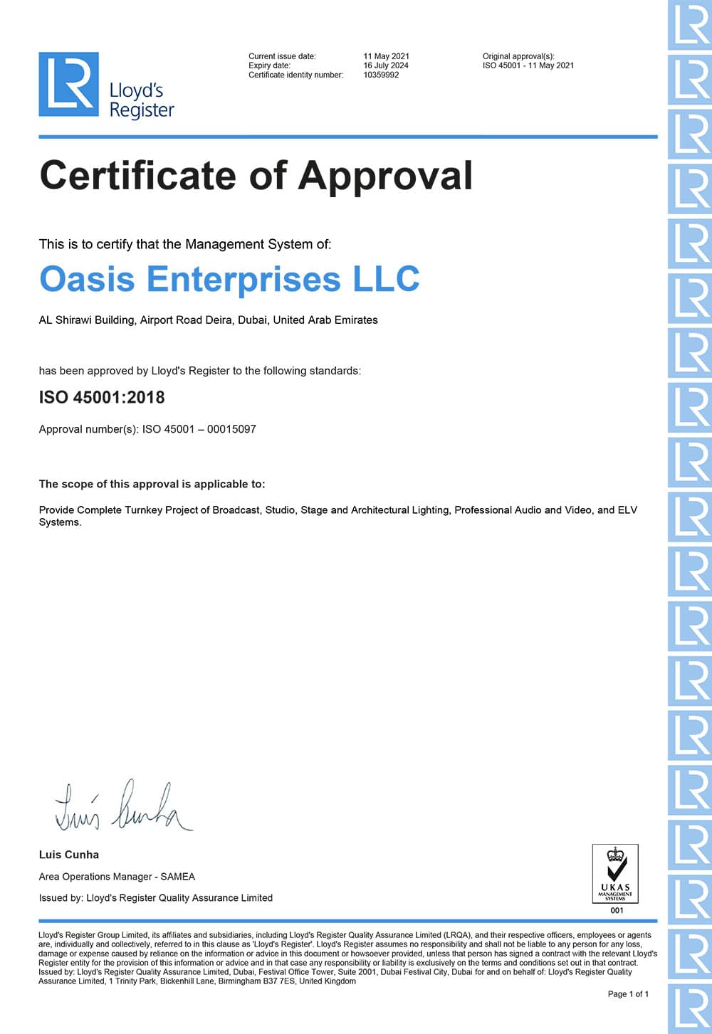 00015097 OHSAS ENGUS UKAS
